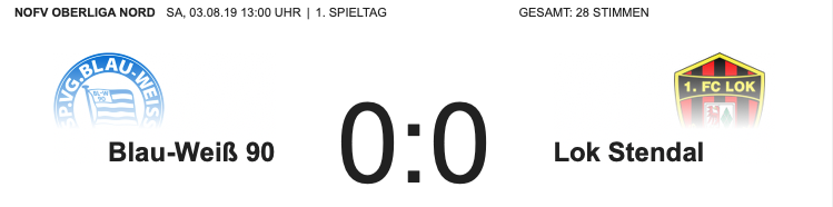 Der Anfang ist schwer / 1. Spieltag / Oberliga Nord